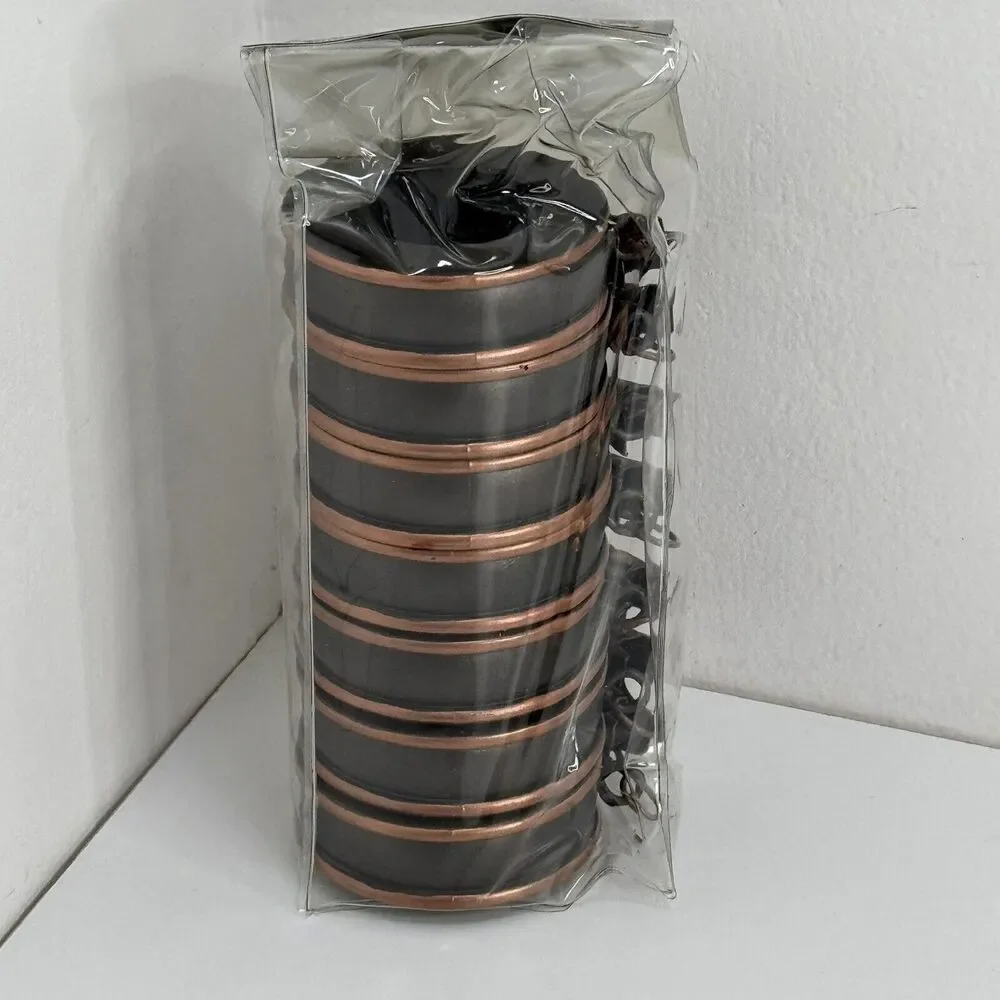 Clip-On Cafe Curtain Rings Rub Oiled Bronze Toned 1” Chunky Wood 7 Piece Levolor
